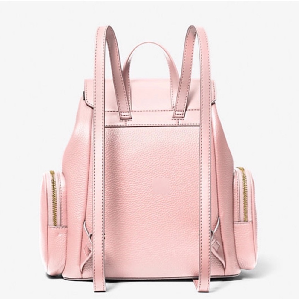 Michael Kors Blush Pink Pebbled Leather Chain-Accent Backpack - Picture 2 of 4